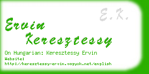 ervin keresztessy business card